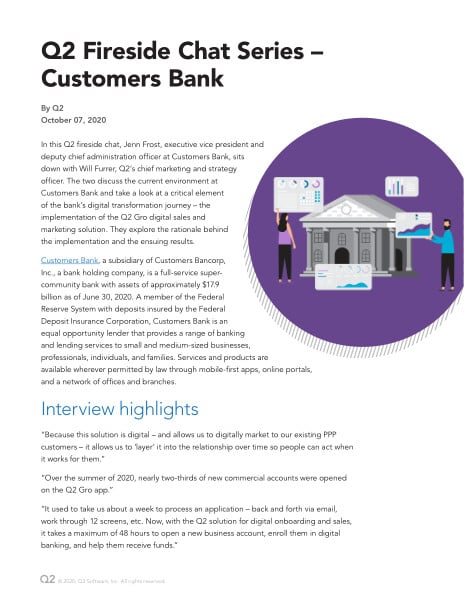 Customers Bank uses Q2 Gro to help onboarding and sales efforts