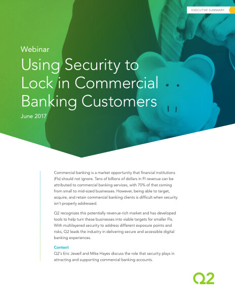 Using security to lock in commercial banking customers